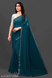 NEW FENCY GEORGETTE CUT WORK SAREE