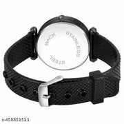Pu Belt Black Color Watch For Womens And Girls