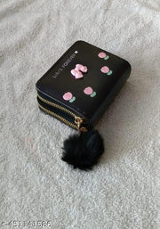 Small Double Chain Wallets with Credit Card Holder for Women and girls, Front Designs may very