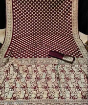 Trendy Jacquard Banarasi Silk Saree for Women | Designer Self Design Zari Woven Kanjivaram Art Silk Saree | Signagraph Pure Silk Look Saree