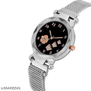 Maune Hub Stainless Steel Analog Magnet Watch For Girls And Women