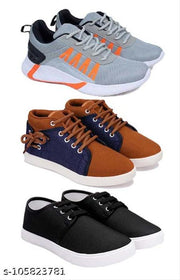 Casual Shoes For Kids Waliking , Sneakers ,Loafers, Canvas casual shoes for Kids (Multicolor) (Pack Of 3)