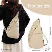 1PCS Chest Bag for Men, Stylish Crossbody Sling Bag for Women, Lightweight Shoulder Bag for Travel, Outdoor, Work, Beige Oxford Fabric Chest Bag