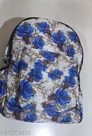 MELVIS (BLUE FLOWER) Backpack School Bag For Travel With Bottle Compartment | Trendy Water Resistant High Storage Bag For Men & Women | Boys & Girls Laptop Printed Backpack For College Gift