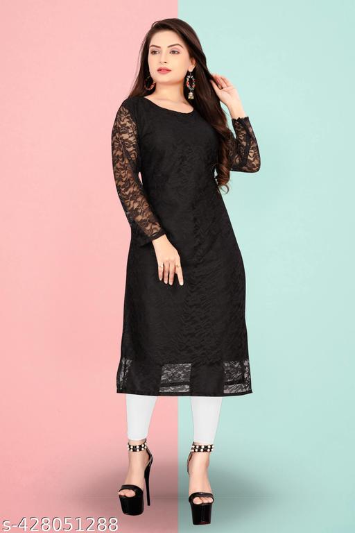 Luxurious Party Wear Net Fabric Kurtis For Woman Girl