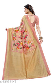 FLORAL PRINTED  BLEND SAREE