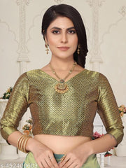 jacquard patola saree with brocade blouse