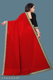Premium Georgette Saree Adorned with an Elegant Maharani Lace Border