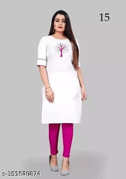 Fancy Festival Doimond  Hot Fix Cotton Kurti Combo-2