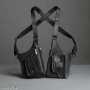Tactical Crossbody Shoulder Holster Bag Unisex Chest Harness Sling Bag easy Adjustable Crossbody bag vintage look for india (Black)
