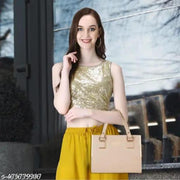 Women's (CREAM HANDBAG)Textured  HAND -BAG