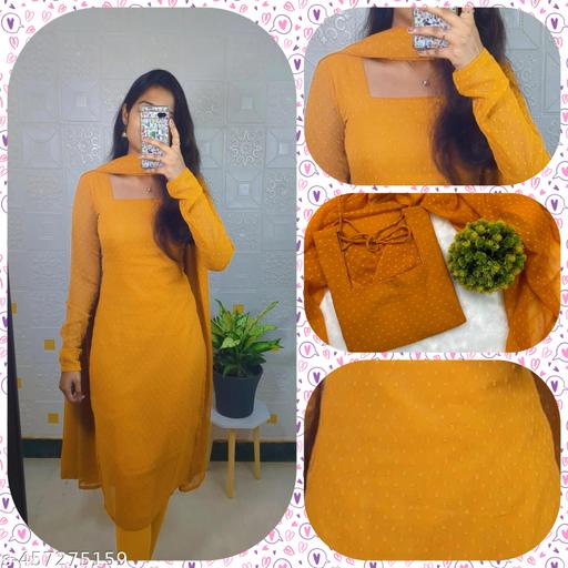 "Graceful Tradition 1000 Butti Handloom Women's Kurti for a Regal Look with Intricate Embroidery and Elegant look"(YELLOW)