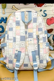 WALSON Medium 30 L Laptop Trendy Kawaii Backpack Printed Casual Unisex Backpack for School & College Office Bag 17-Inch Water-Resistant Stylish, and Spacious for Travel Pink Black Brown Blue Purple Color Bagpack