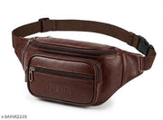 Waist Pack for Travel, Hiking & Sports – Unisex Zip Pouch Belt Bag for Phone, Monney & Documents (Brown)