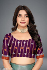Premium silk blend fabric with smooth finish Rich zari weaving for traditional royal look Stylish pallu with intricate design Soft, lightweight & comfortable for long hours Comes with matching blouse piece