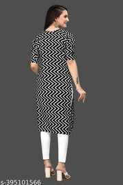 Women Crepe Fabric Printed Straight Kurti, Size -S, M, L, XL, XXL, 2XL, XXXL, 3XL, 4XL, 5XL,6XL,7XL,8XL,9XL,10XL ( New Arrival New Design Fashionable Kurti )