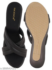 IKAGI Women Fashionable Comfort Wedge Heel Slip-on Sandal For Women & Girls