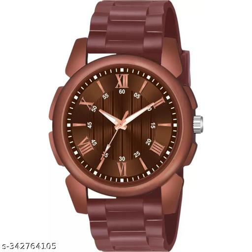 Kacho Copper Roman Brown Pu Men Watch