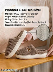 Women's Home Flip-Flops & Slippers Summer Indoor Bath Couple Bathroom Non-slip Unisex Sandals and Slippers Cute Teddy Flip Flops || Daily wear || Casual Wear ||