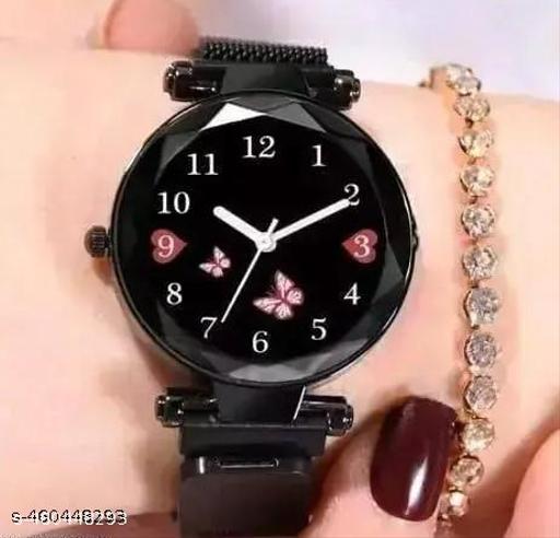 New Butterfly dial Magnetic Strap Woman Analog Watch - For Girls