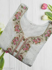 kurti Embroidery work Sequence white styles kurti with embroidery for women and girl