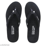DOCTOR EXTRA SOFT Black-OR-D-19 Women's Orthopaedic Diabetic Comfort Daily Use Slippers & Flipflops