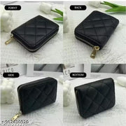 Women's Card Protective Case/Card Holder 9 Slots Card Holder Small Coin Purse(Black)