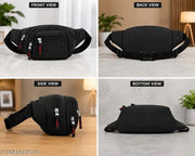 Lightweight Unisex Black Crossbody Bag with Adjustable Strap