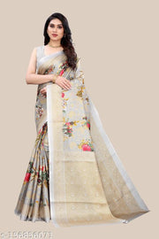 Women's Printed Saree With Blouse Piece