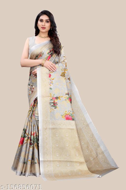 Women's Printed Saree With Blouse Piece