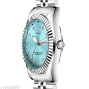 Legacy Series Stainless Steel Day and Date Functioning | Stylish Chain | Quartz Analog Watch for Boys/ Men