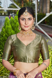 cotton silk jacquard saree with unstitched blouse
