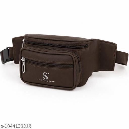 Waist Bag for Men & Women | PU Leather Fanny Pack | Adjustable Belt Bag | Travel Waist Pouch | Chest Sling Bag | Multipurpose Crossbody Bum Bag | Brown