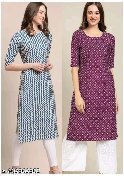 Polyster/Crepe fabric-2024 LATEST DESIGN PRINTED KURTIS FOR WOMEN
