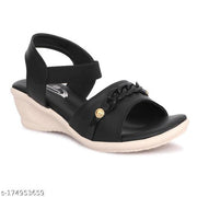 Women Black Heel Sandals : Fancy Ladies Heels : Latest Wedges Heels Sandals Ladies