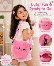 HARSHIKA TRADERS HELLO KITTY CROSS BAG Sling Bag for Kids Birthday Gift for Girls Crossbody Bag for kids with Soft pink Finish Baby Toddler Handbag Cute Princess Purse Mini Sling Bag for 3-12 Year Girls Fashion Accessory