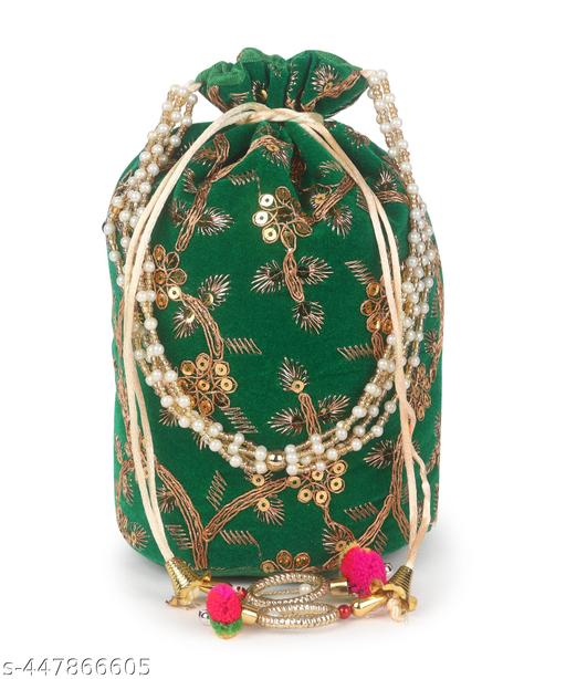 women trendy tradional sequence work potlis for marriages