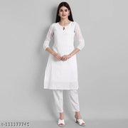 Vitrag Kajal Women's Embroidered Georgette Straight Kurti