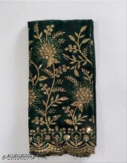 Green Saree Solo Pattern Jalar Chati Embellished With Blouse Embroidered