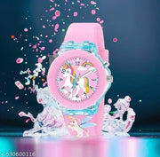 Oculus 3D Flying Unicorn Children Kids Girls Multi Color Analog Led Lights Watch for Girls Kids Watch Gift Birthday Baby Girl Watch Suitable Girls of Age 3-13 Years