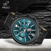 ANALOG DAY AND DATE WORKING BLUE DIAL&BLACK STRAP WATCH FOR MEN