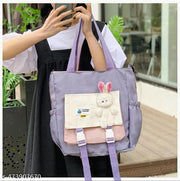 Korean Japanese Cute Taddy Baby Tote Bag & Hand Bag Large Capacity Bag Multi-functional Bag One Shoulder Crossbody Tution Bag, College Study Bag,shopping Bag,Hand Bag For Office & Daily Use (PACK OF 1)