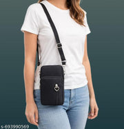 ANESHA Lightweight Nylon Phone Purse - Crossbody Bag for iPhone - Travel & Daily Use 23 Pack of 1 Black Color