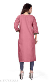 Fashionable Cotton Slub jacquard work Kurti For Women