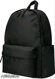 Premium Unisex Black Casual Backpack for School, College, Office, Travel & Daily Use with Spacious Compartments