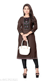 Desigener Kurti New Collection Cotton Blend Stylish New Trendy Embroidered Pattern Casual Kurta for Girls & Women