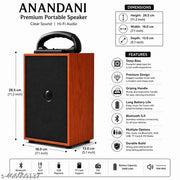 Anandani Wireless Rechargeable Blutooth Wooden Speaker for Best Music Feel
