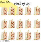 Non Stiched Autumn Theme Grocery Shopping Bag With handles , Autumn Print Shopping Bag, Seasonal Grocery Shopping Bag (Cream, Pack of 20)