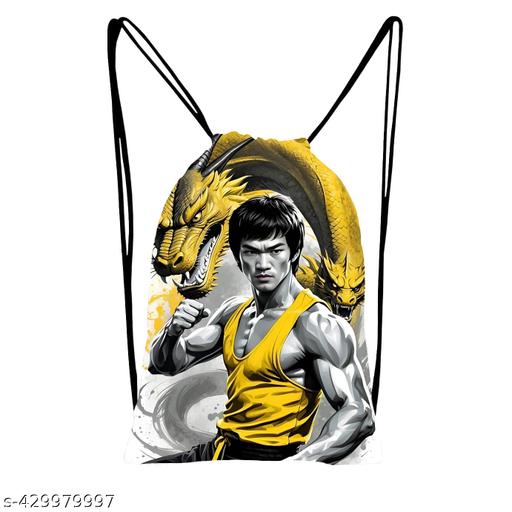 Printed Dori Bag Drawstring Backpack Small Bag Gym Bag tution bag Gift Bag for Everyday Use