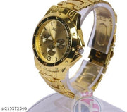Rosra Analogue Men's Watch (Gold Dial Gold Colored Strap)